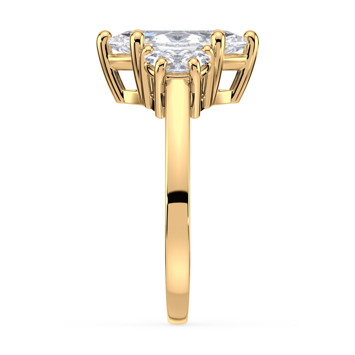 Eleanor Half Moon Three Stone Setting