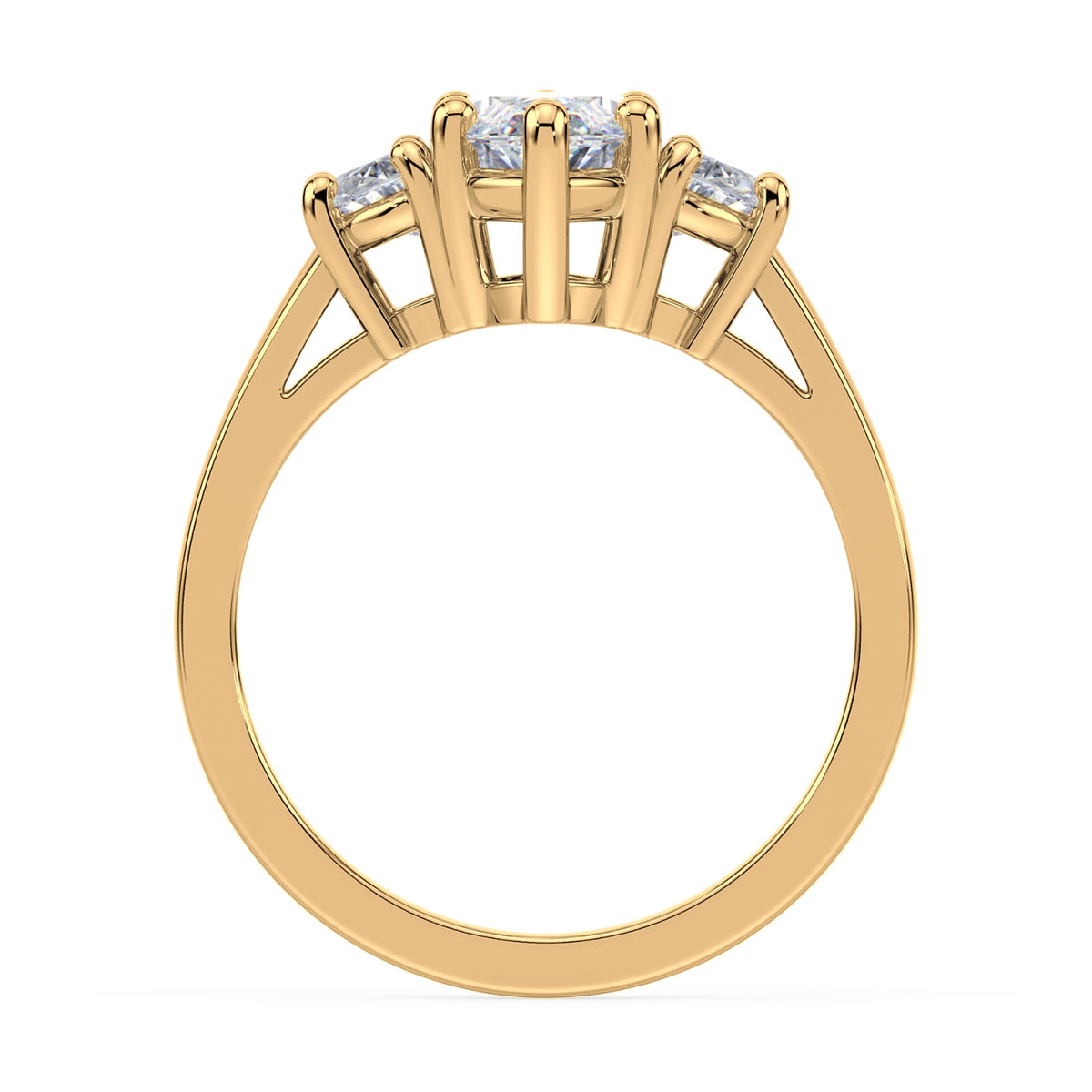 Eleanor Half Moon Three Stone Setting