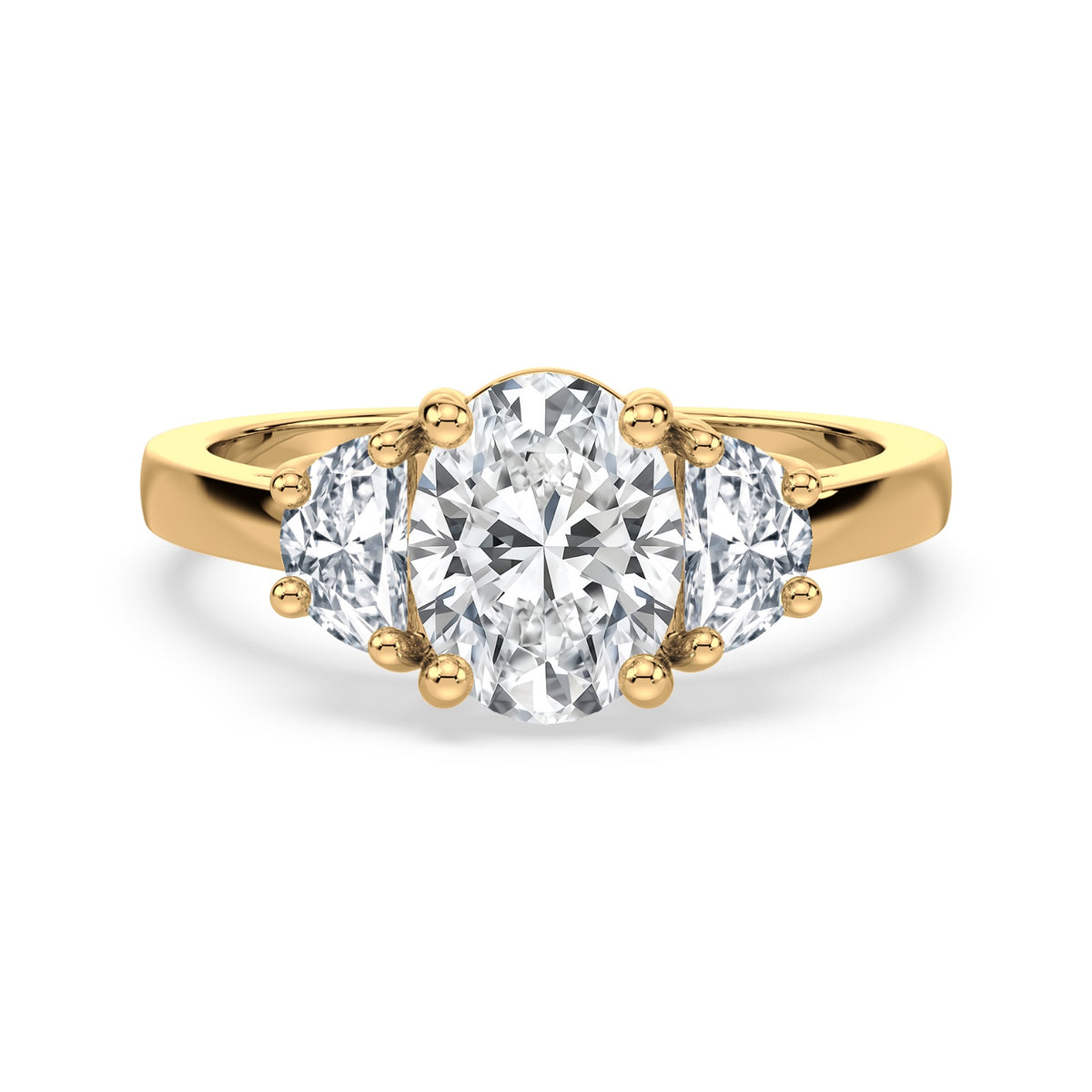 Eleanor Half Moon Three Stone Setting