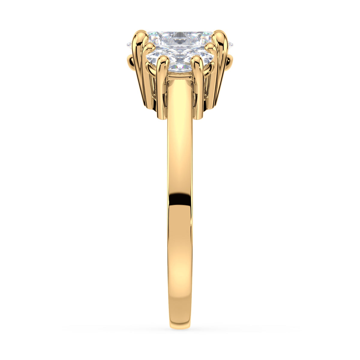 Eleanor Half Moon Three Stone Setting