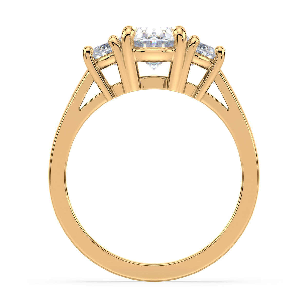 Eleanor Half Moon Three Stone Setting