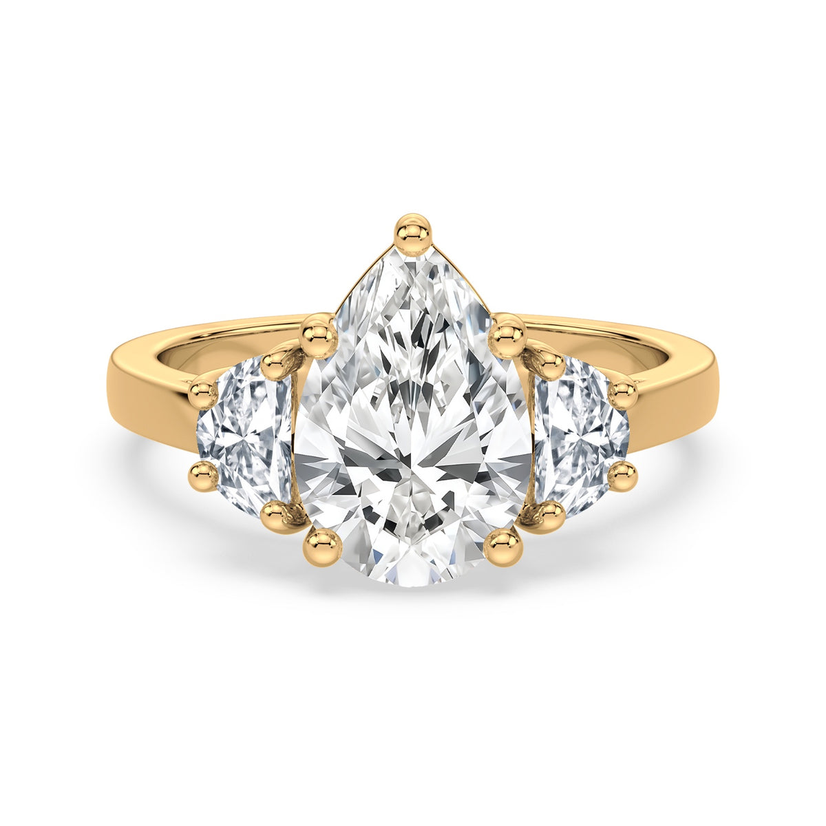 Eleanor Half Moon Three Stone Setting