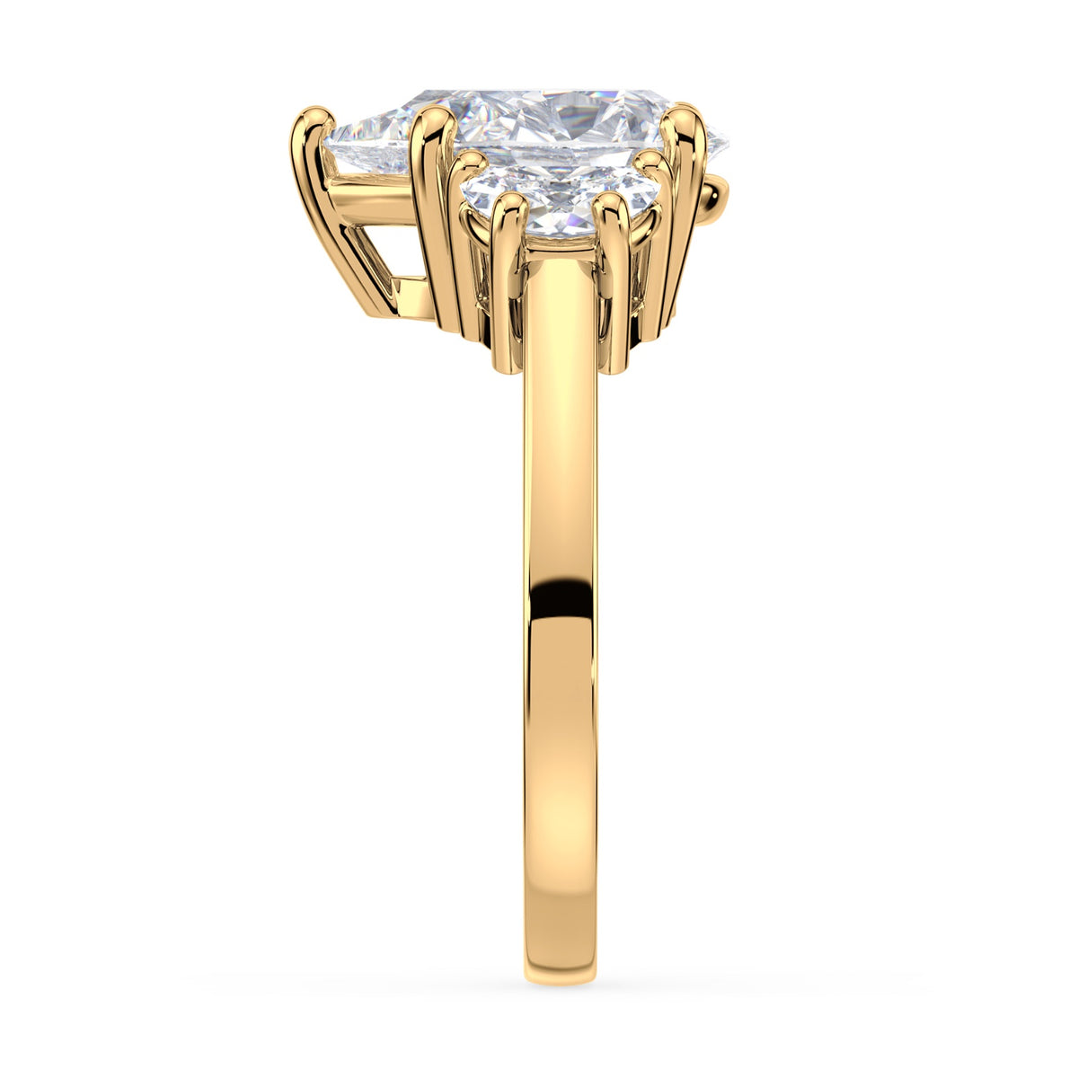 Eleanor Half Moon Three Stone Setting