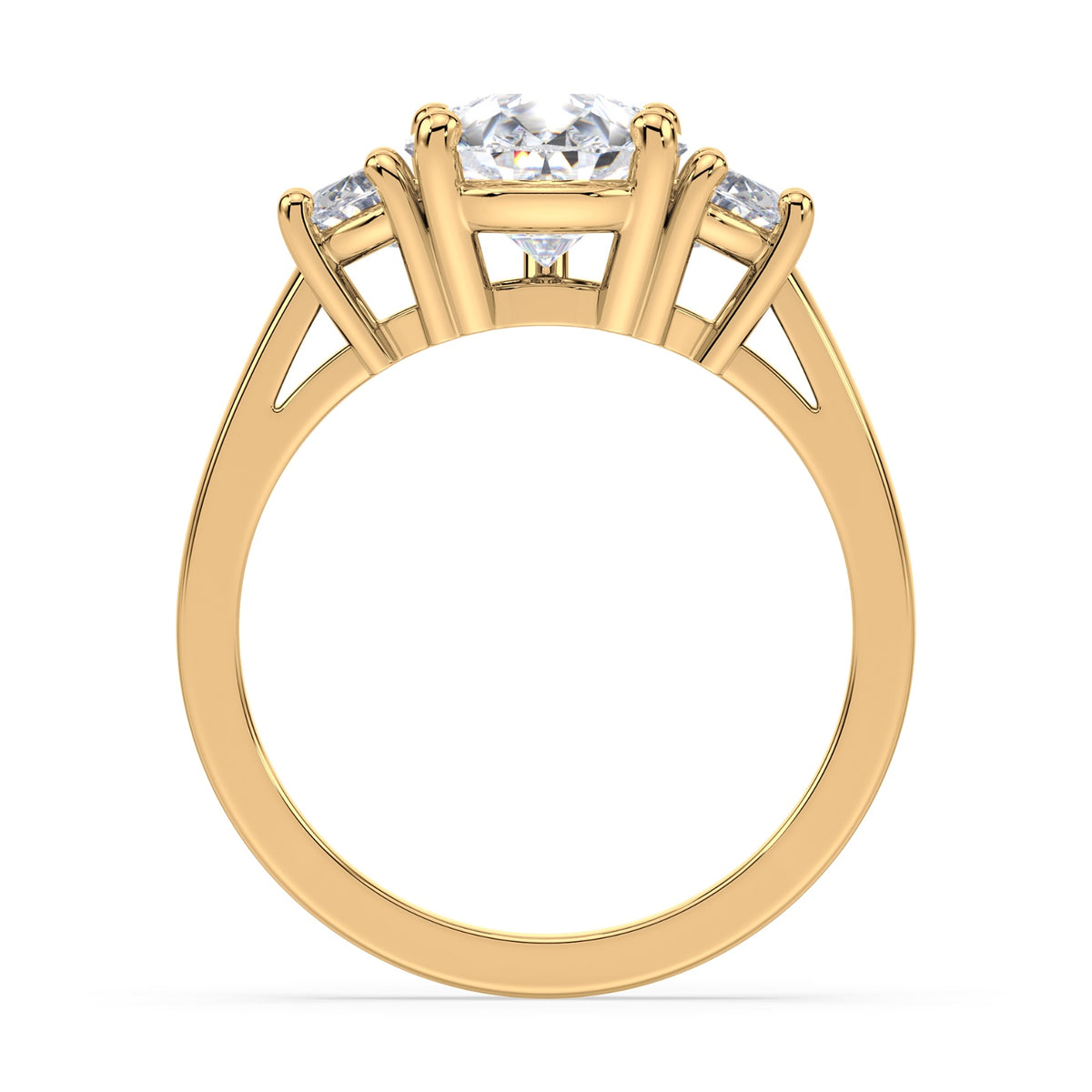Eleanor Half Moon Three Stone Setting