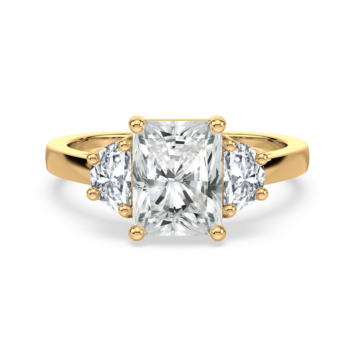 Eleanor Half Moon Three Stone Setting