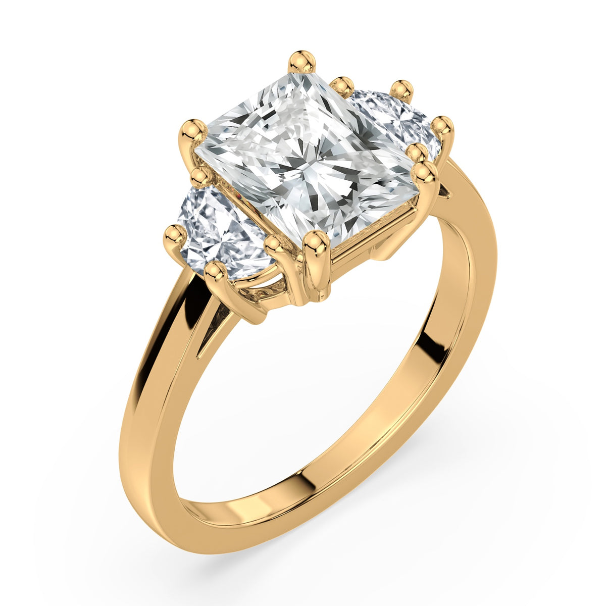 Eleanor Half Moon Three Stone Setting