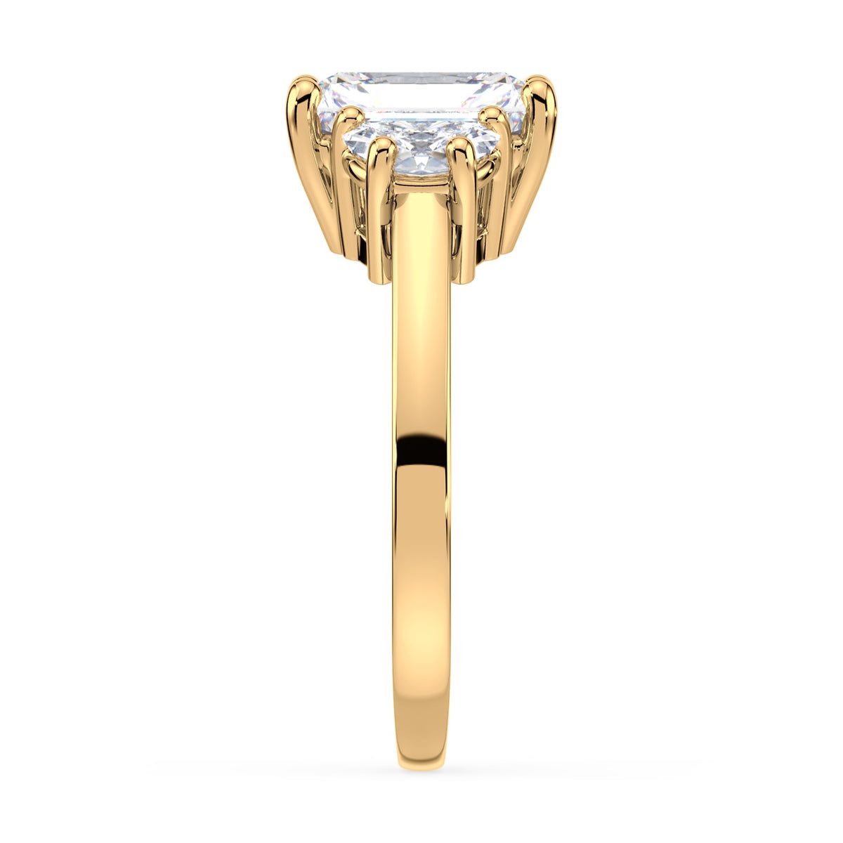 Eleanor Half Moon Three Stone Setting