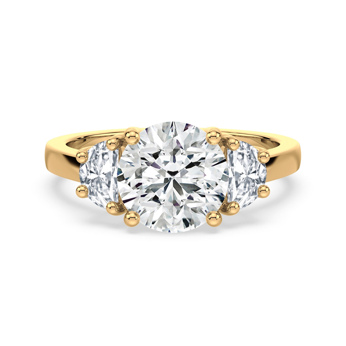Eleanor Half Moon Three Stone Setting