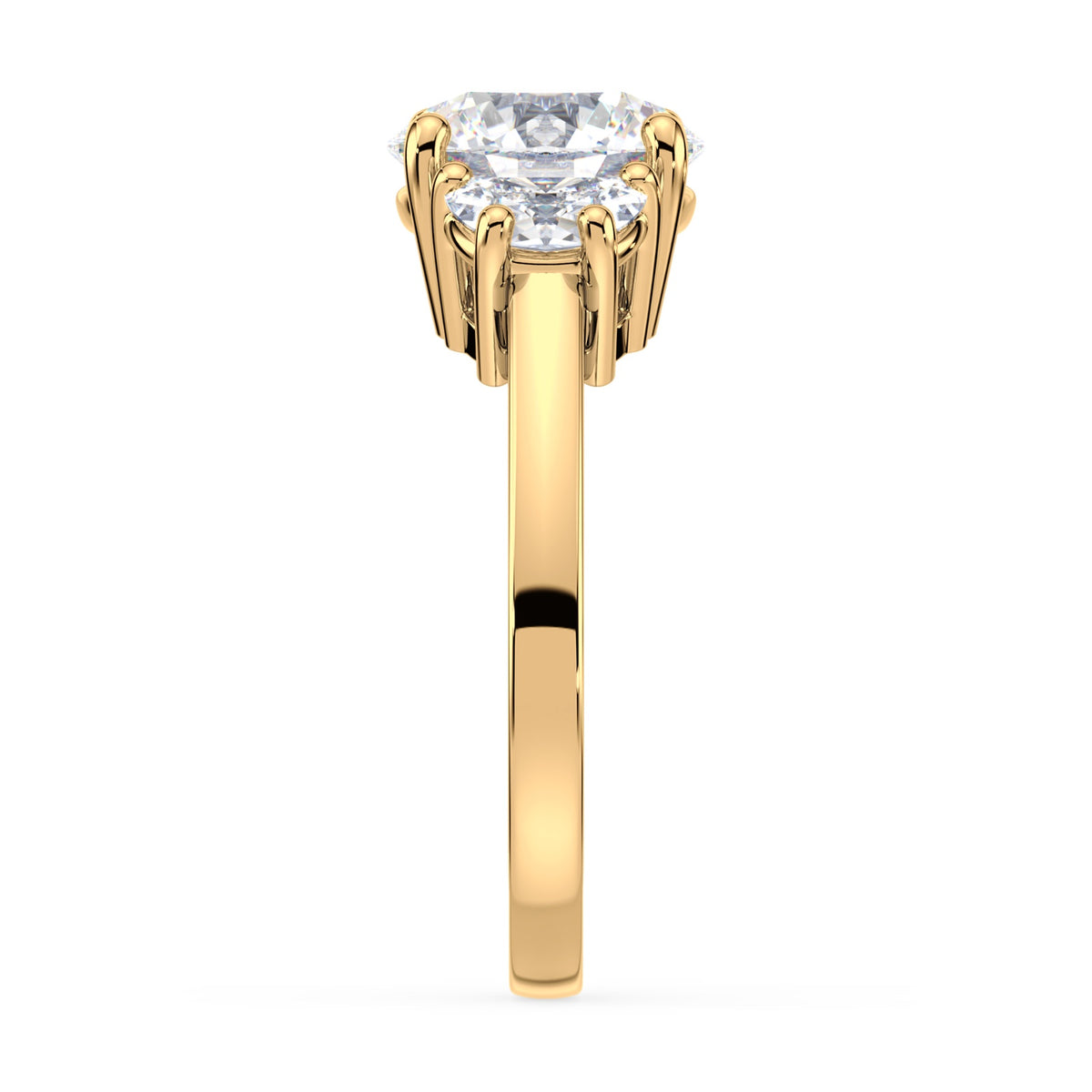 Eleanor Half Moon Three Stone Setting