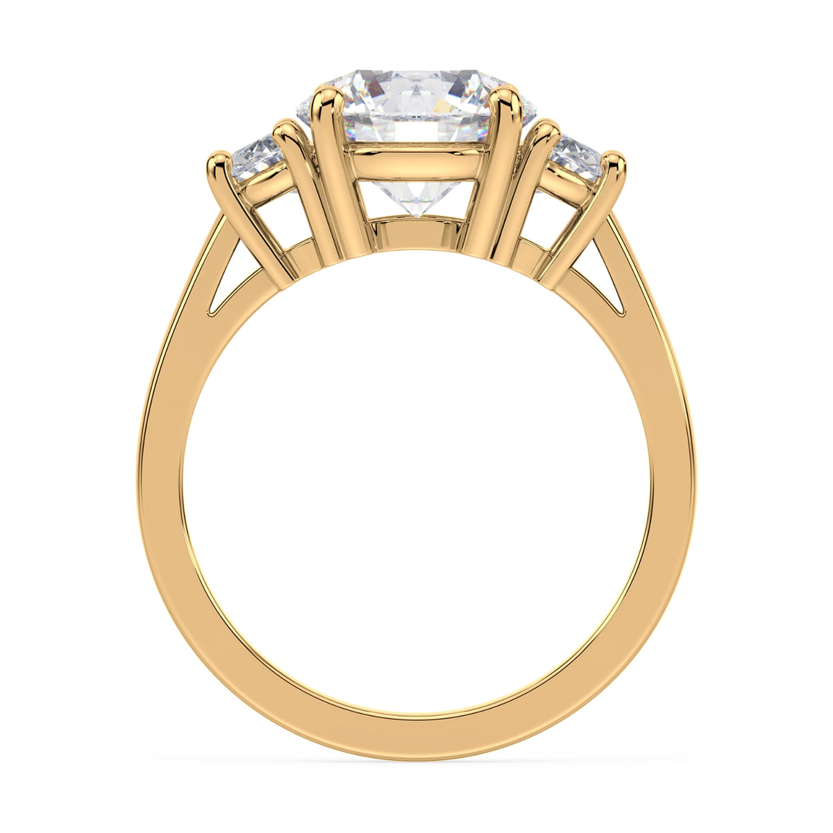 Eleanor Half Moon Three Stone Setting