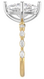 Custom Marquise Accented Setting with Compass Prongs