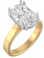 Custom Cathedral Solitaire Setting with Hidden Halo and Double Prongs