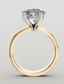 Custom Solitaire Setting /4 mm Bandwidth / Double Claw Prongs / Lab Grown Diamond Hidden Halo