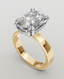 Custom Solitaire Setting /4 mm Bandwidth / Double Claw Prongs / Lab Grown Diamond Hidden Halo