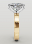 Custom Solitaire Setting /4 mm Bandwidth / Double Claw Prongs / Lab Grown Diamond Hidden Halo